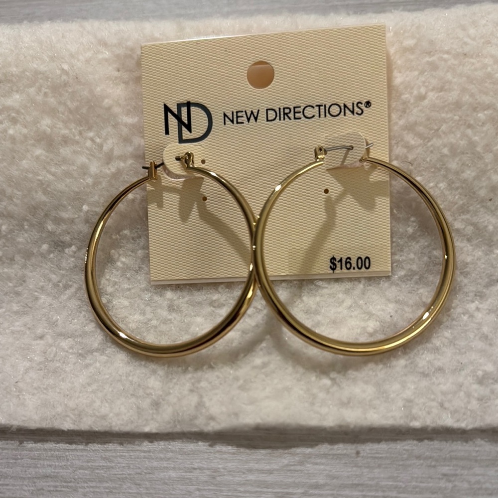 New Directions Gold Hoop Earrings